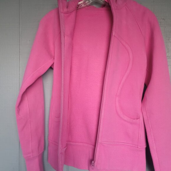 Lululemon Barbie Heathered Paris Pink Scuba Full-Zip Hoodie Jacket. Size 4 - Picture 4 of 4
